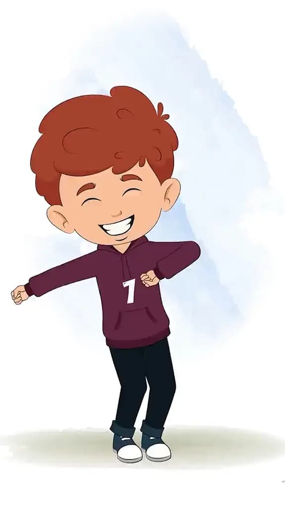 A red hair boy dancing animated cartoon character aka sunny