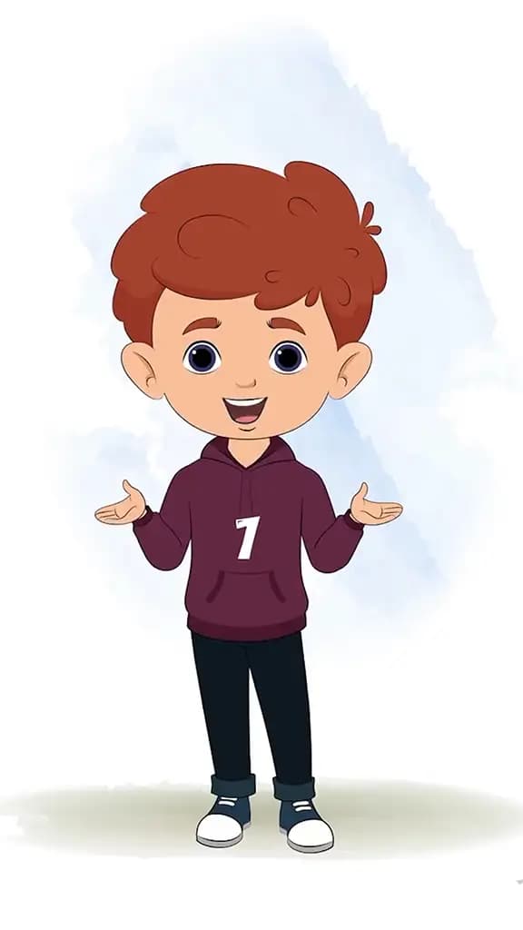 A red hair boy talking animated character cartoon vector aka sunny