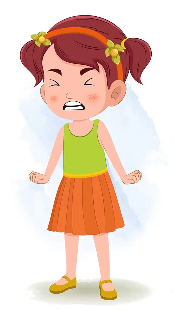 A cute red hair angry girl animated cartoon character aka naina 3/4