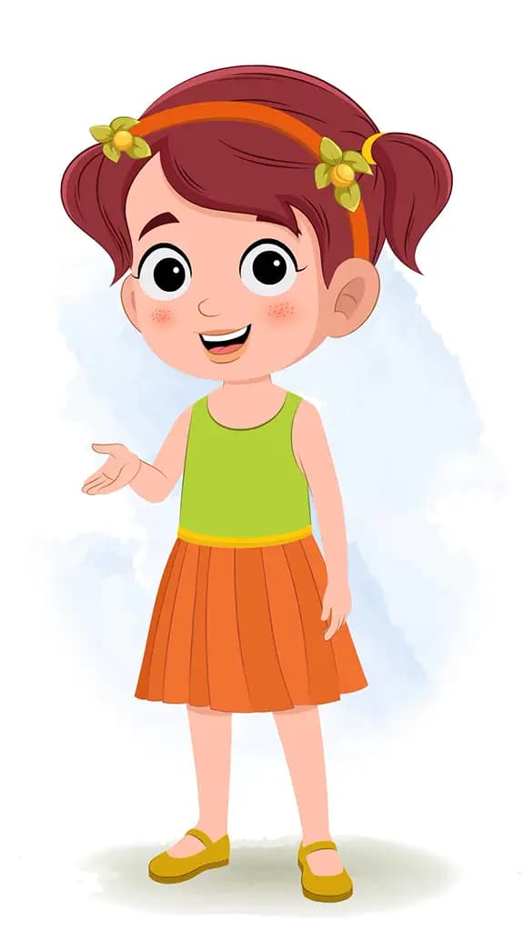 A cute red hair girl talking animated cartoon character aka naina 3/4