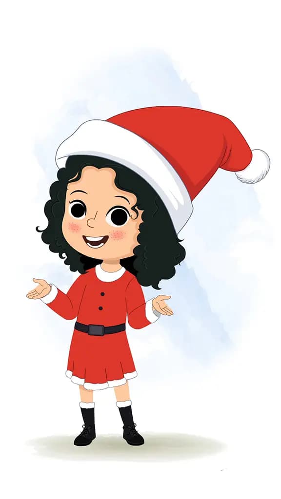A christmas girl talking animated cartoon character aka tina 3/4