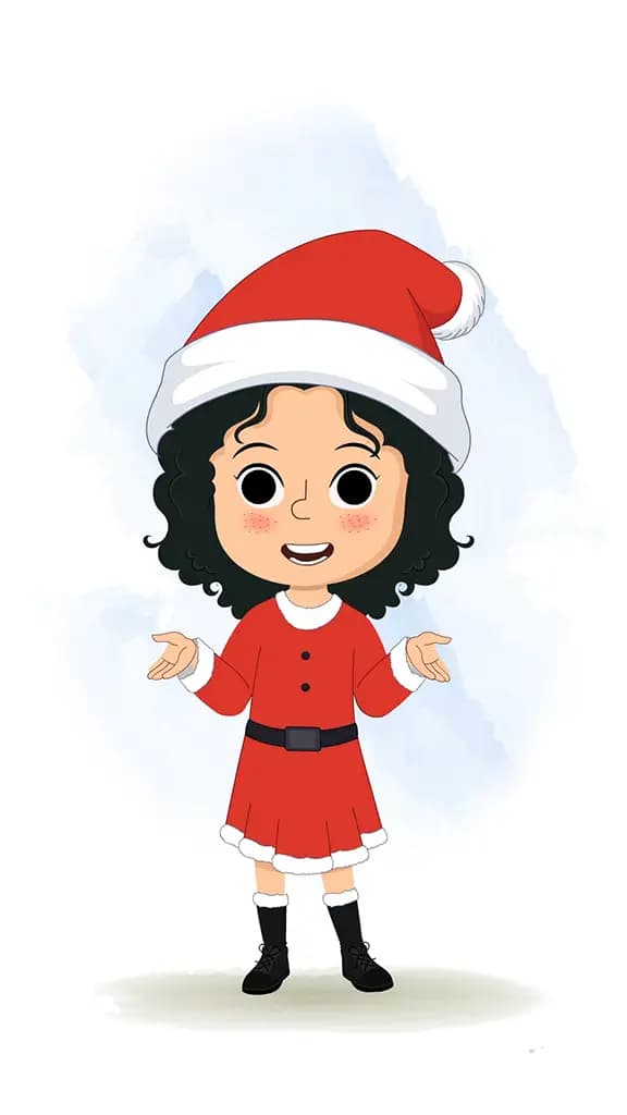 A christmas girl talking animated cartoon character aka tina 3/4