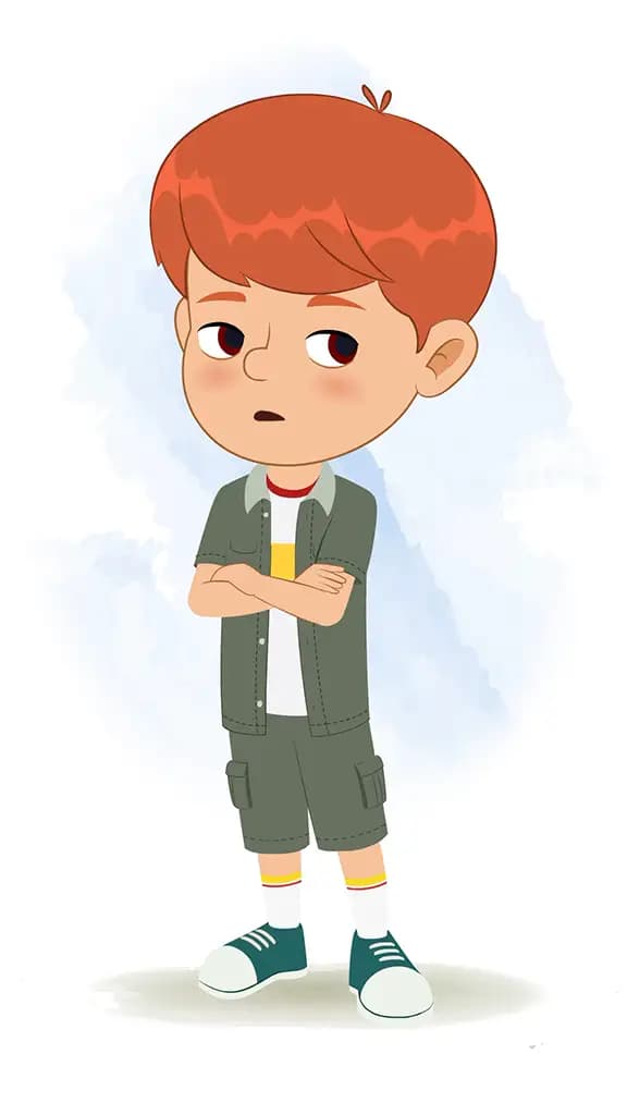An annoyed little boy animated cartoon character aka max 3/4