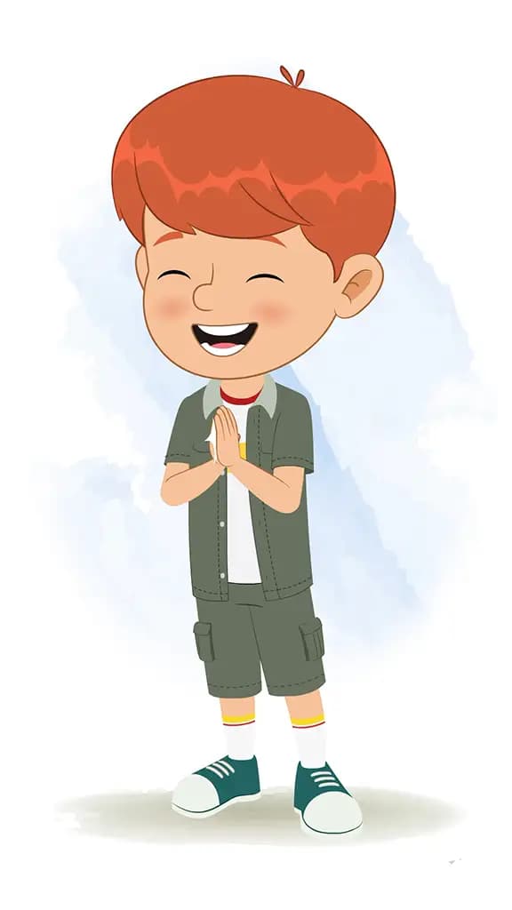 A little boy clapping animated cartoon character aka max