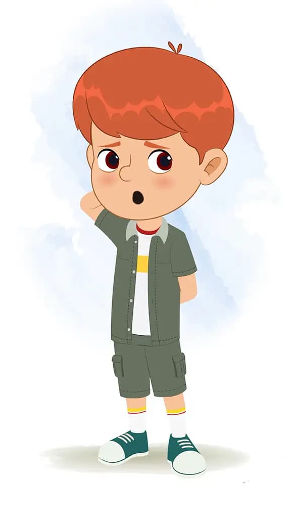 A confused little boy animated cartoon character aka max 3/4