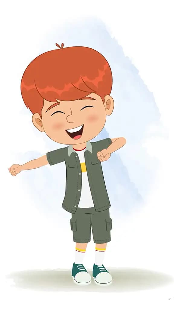 A little boy dancing animated cartoon character aka max