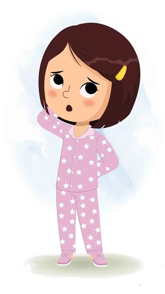 A confused cute girl animated cartoon character aka misti 3/4