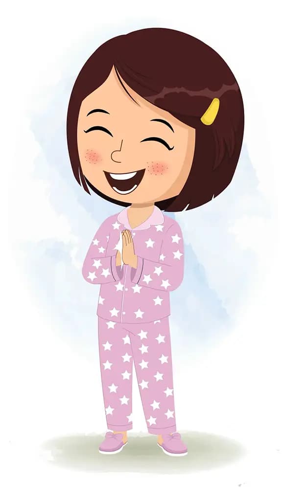 A cute girl clapping animated cartoon character aka misti 3/4