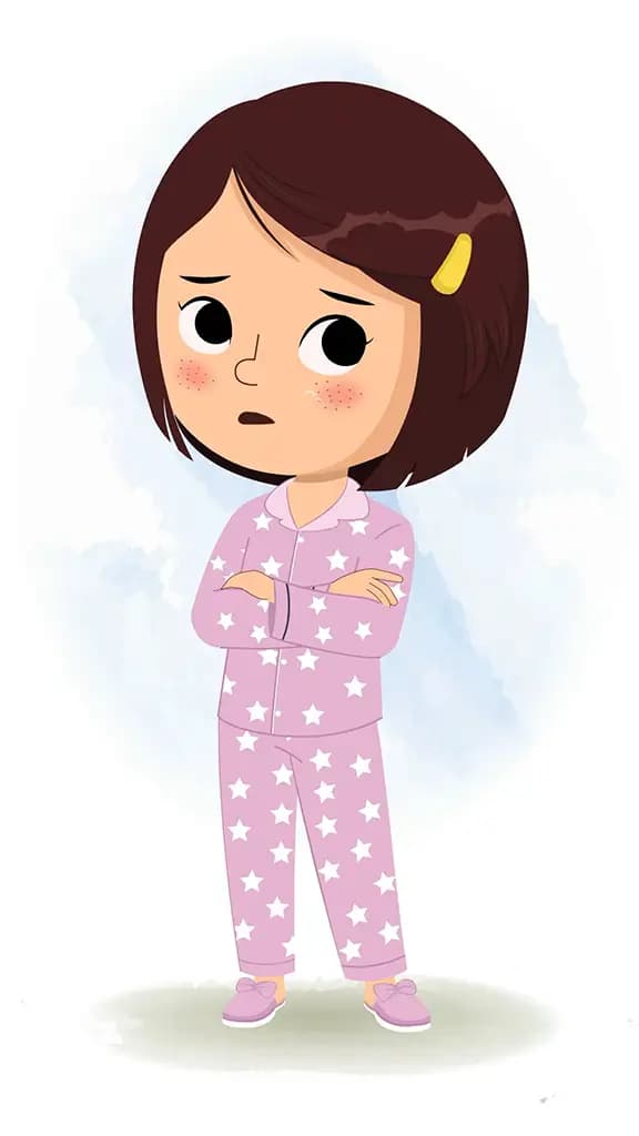 An annoyed cute girl animated cartoon character aka misti 3/4