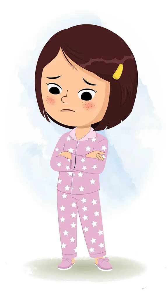 A cute girl sad animated cartoon character aka misti 3/4