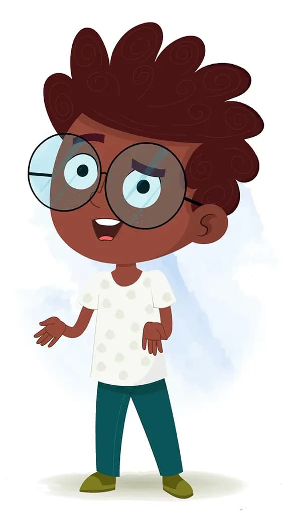 A black boy saying no animated cartoon character aka krish