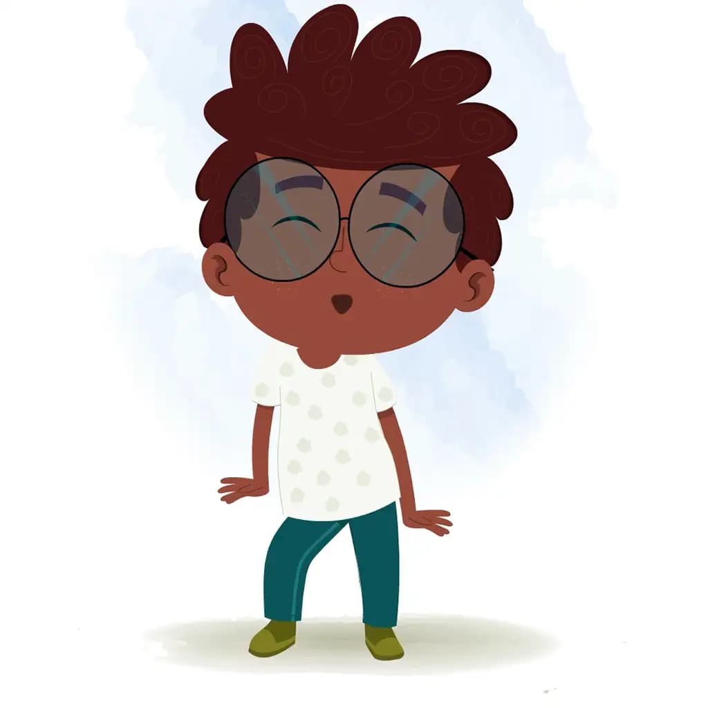 A black boy dancing animated cartoon character aka krish