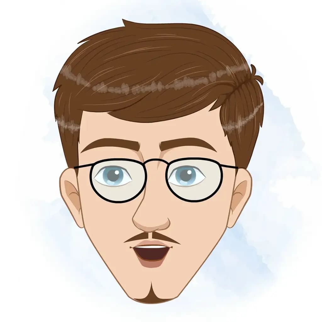 A male teacher animated cartoon face with different facial expressions aka Mr John