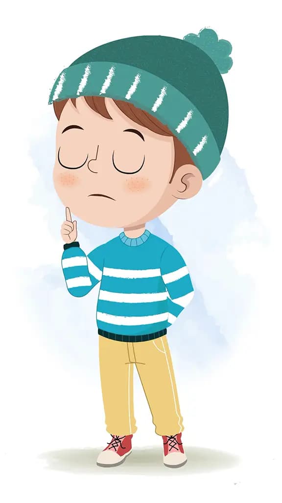 A little boy saying no animated cartoon character aka ari 3/4