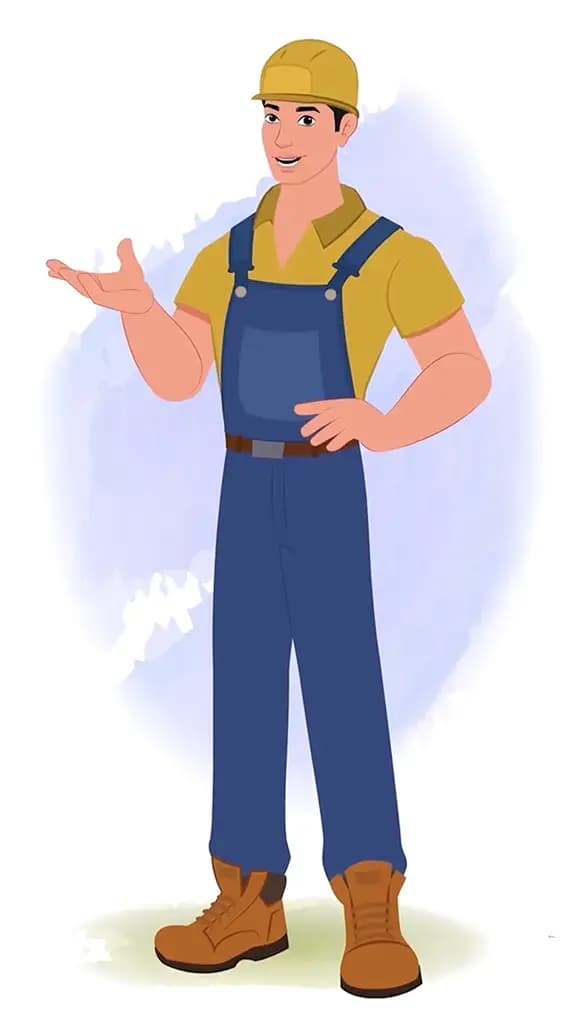 A handyman talking animated cartoon character aka Mr.Bennet 3/4