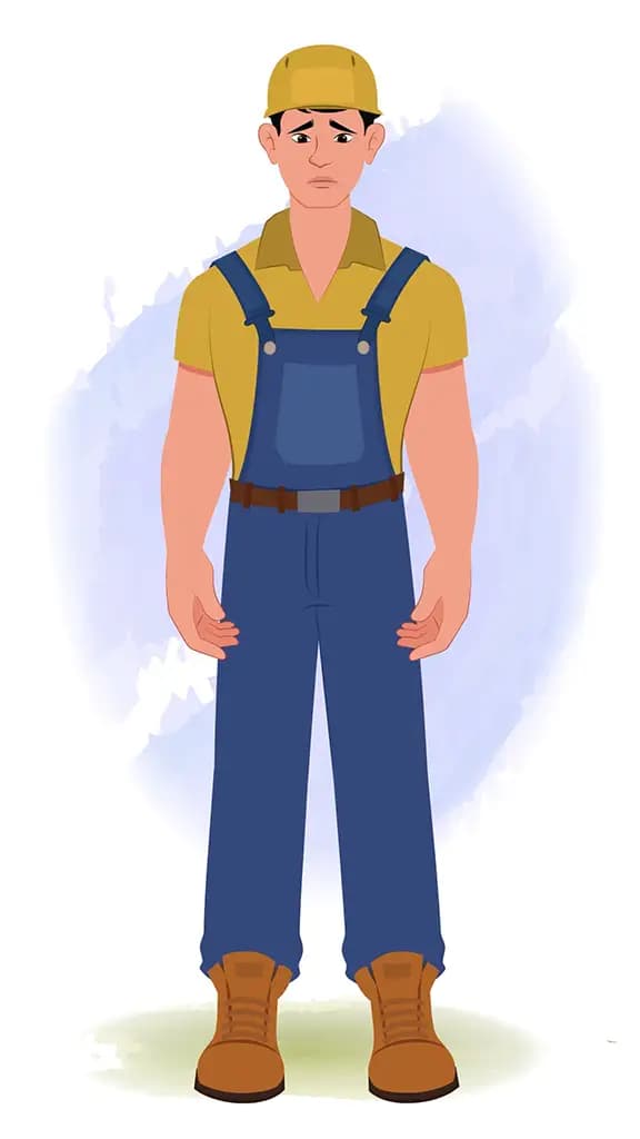 A handyman sad animated cartoon character aka Mr.Bennet