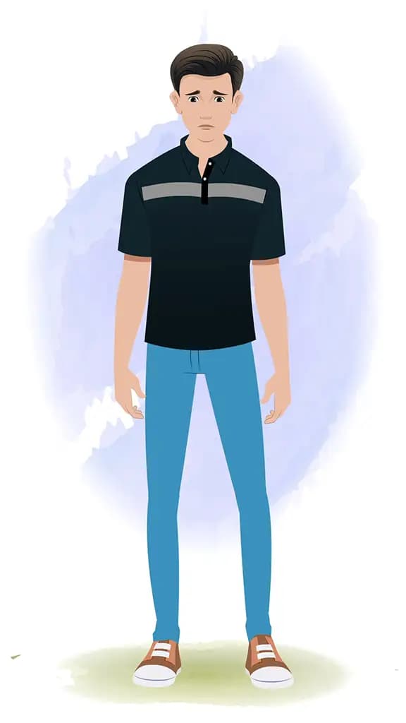 A man sad animated cartoon character aka Henry