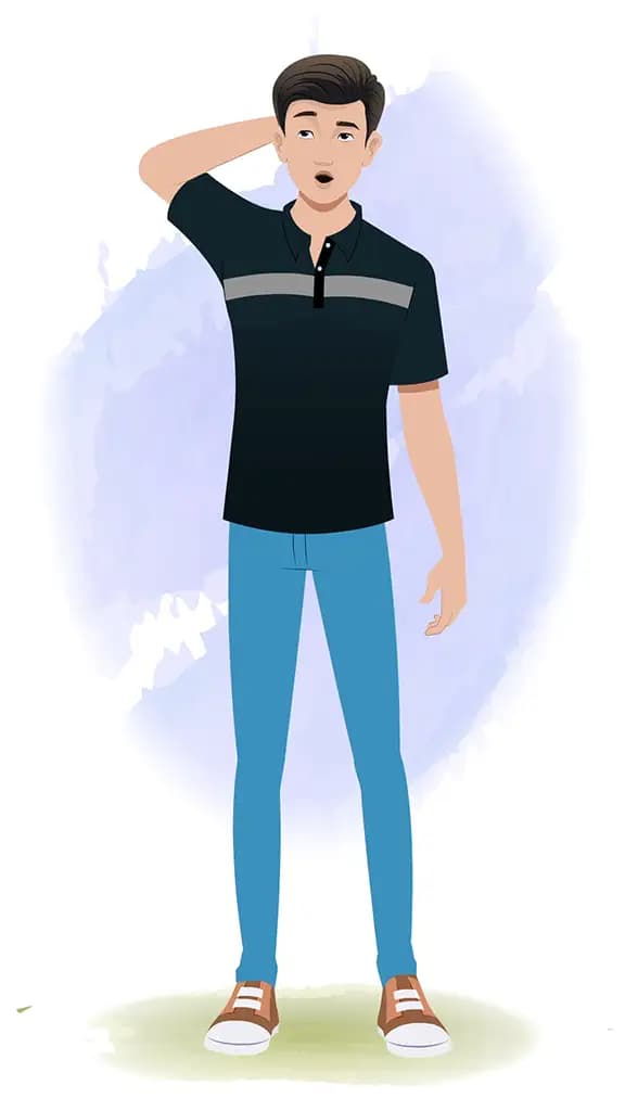 A confused man animated cartoon character aka Henry