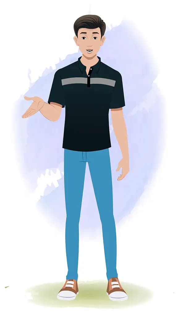 A man talking animated cartoon character aka Henry