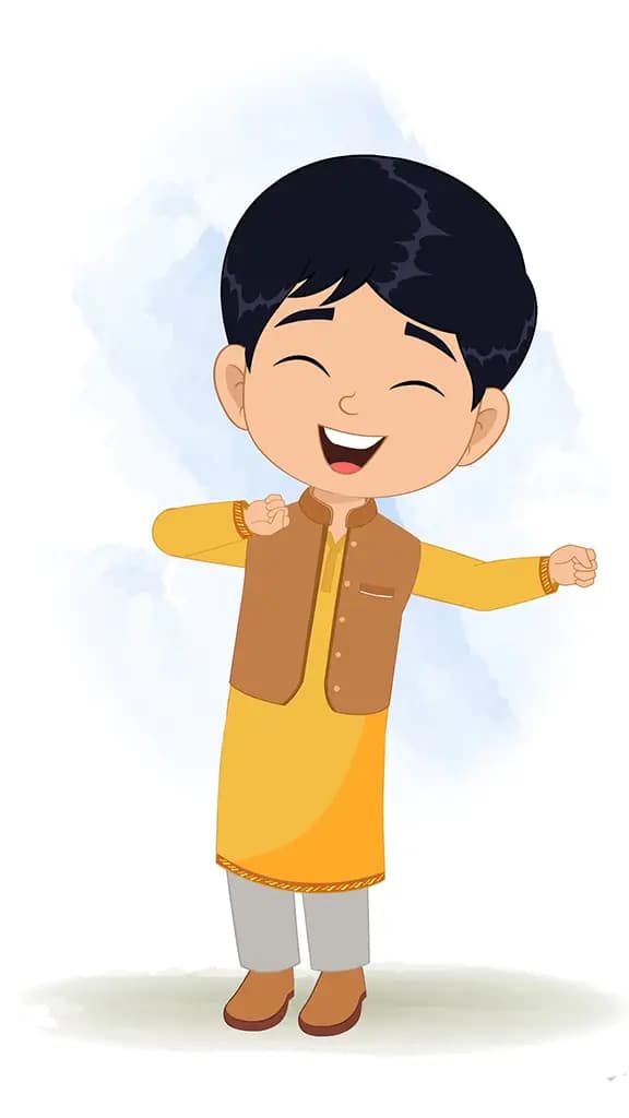 An Indian boy dancing animated cartoon character aka ishaan