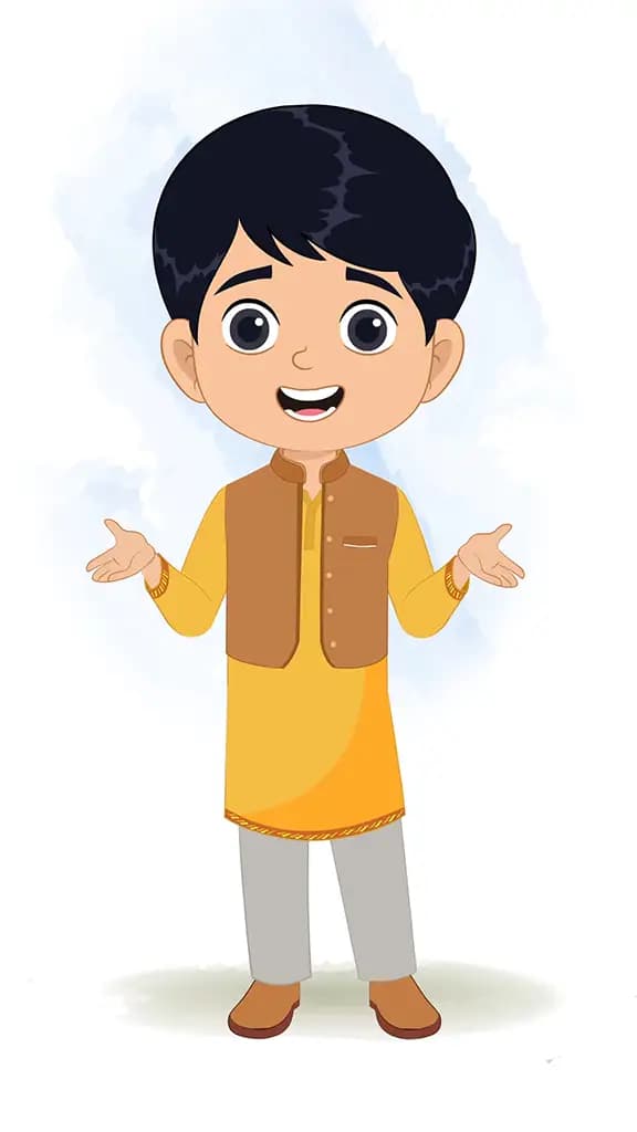 An Indian boy talking animated cartoon character aka ishaan