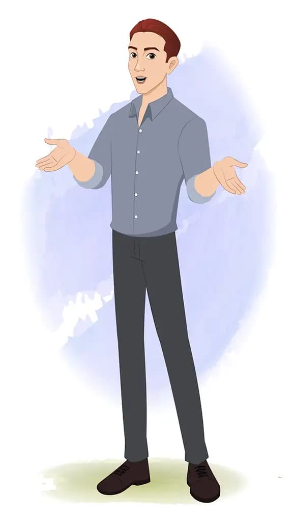 An office Man talking animated cartoon character aka Yuvi 3/4