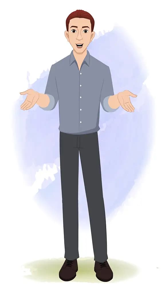 An office Man talking animated cartoon character aka Yuvi