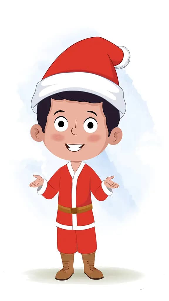 A christmas boy talking animated cartoon character aka tim