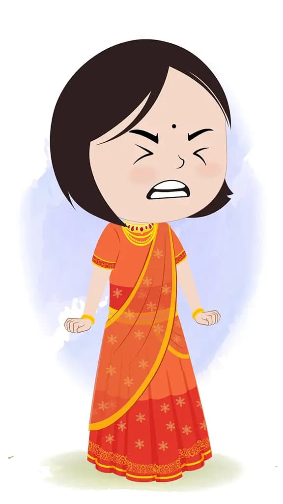 An angry little girl animated cartoon character aka tia 3/4