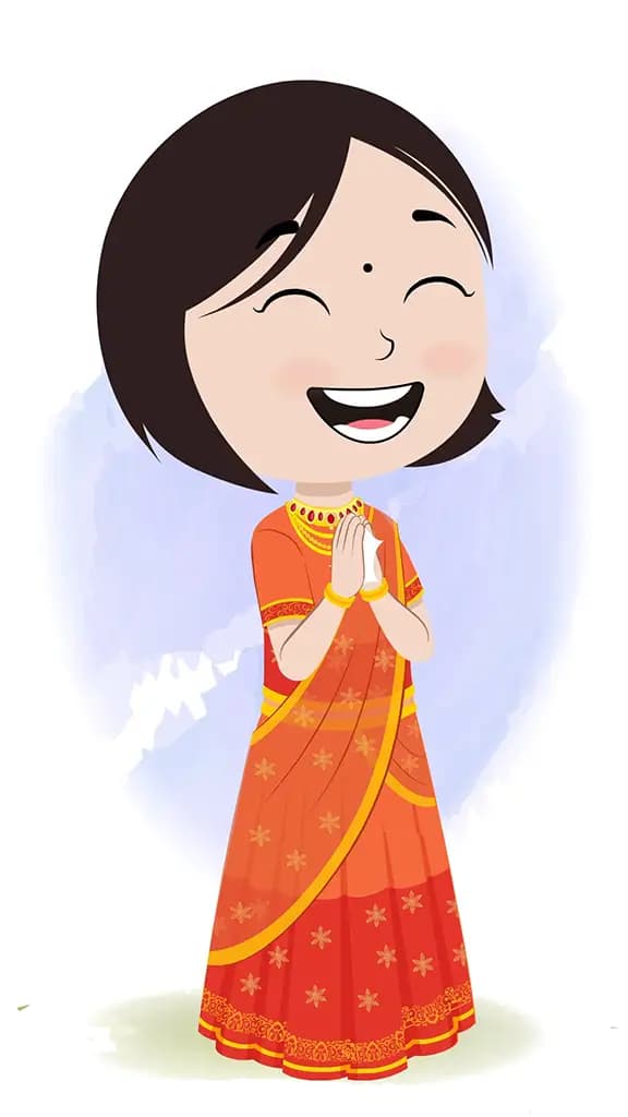 little girl clapping animated cartoon character aka tia