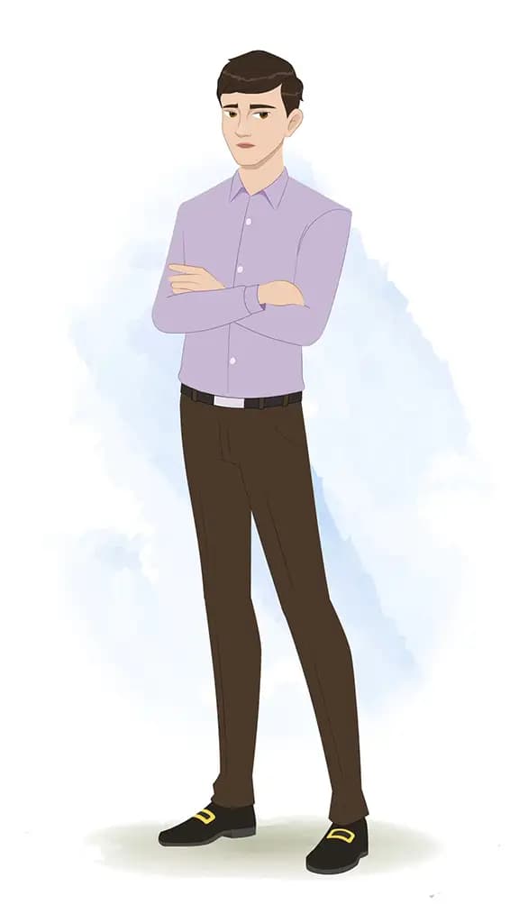 An annoyed Businessman animated cartoon character aka joseph 3/4