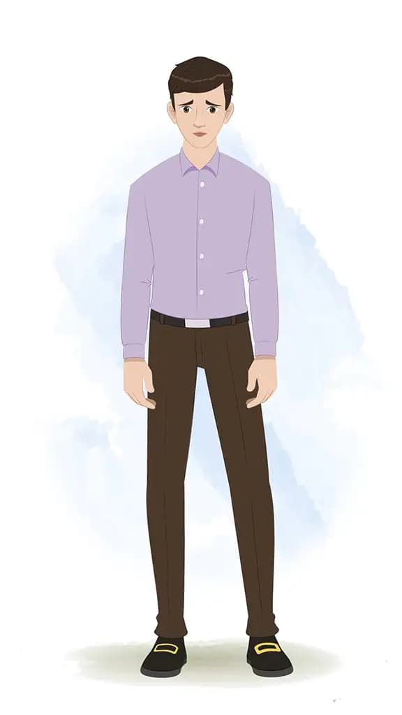 A businessman sad animated cartoon character aka joseph