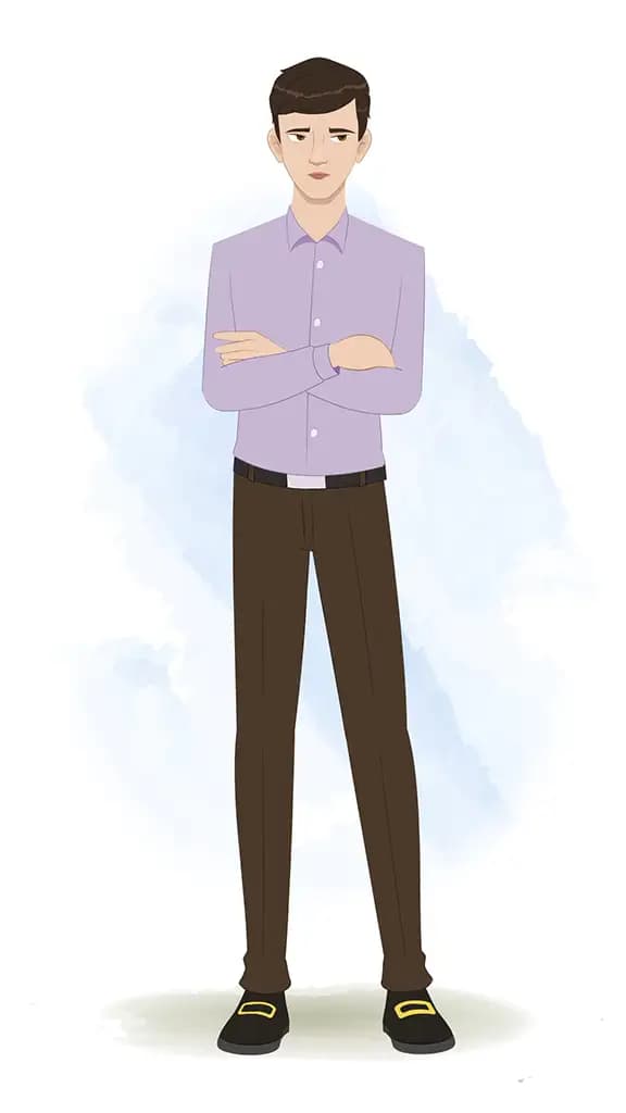 An annoyed Businessman animated cartoon character aka joseph