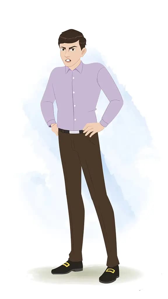 An angry Businessman animated cartoon character aka joseph 3/4