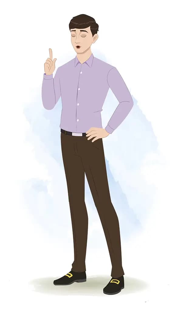 A businessman saying no animated cartoon character aka joseph 3/4