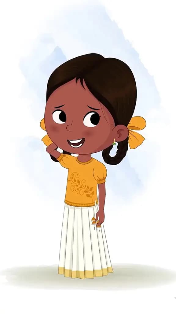 A confused little girl animated cartoon character aka tara 3/4