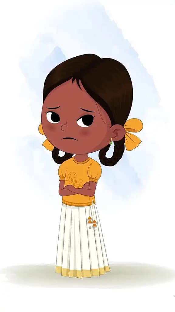 An annoyed little girl animated cartoon character aka tara 3/4