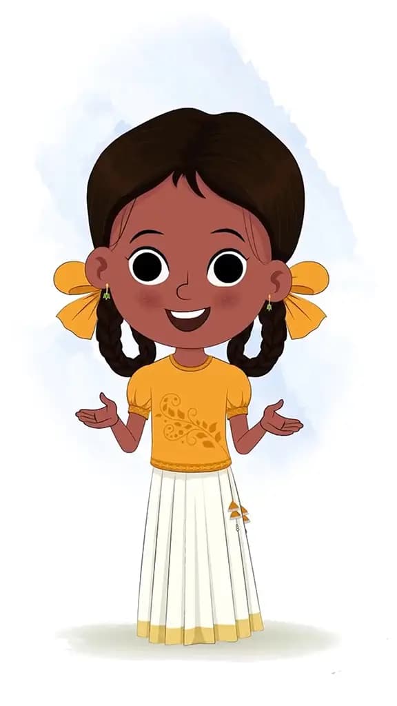 A little girl talking animated character cartoon vector aka tara