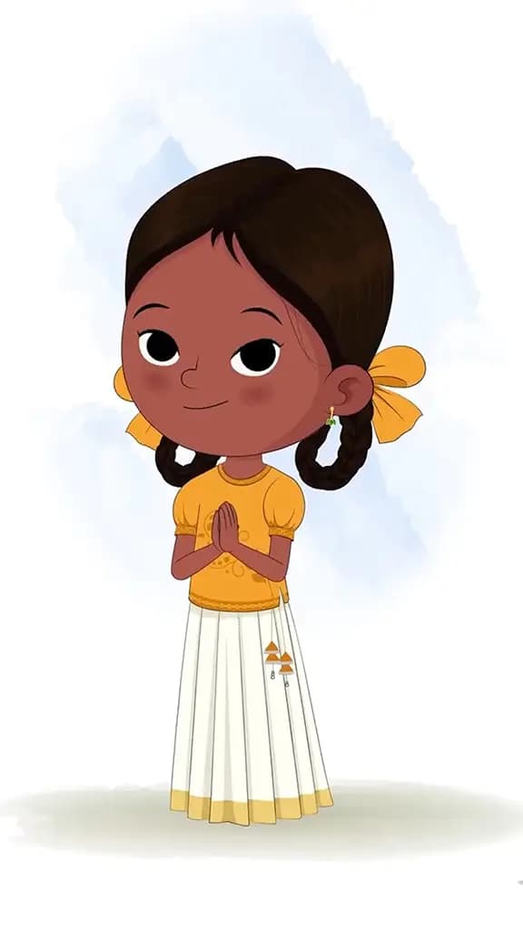 A little girl clapping animated cartoon character aka tara