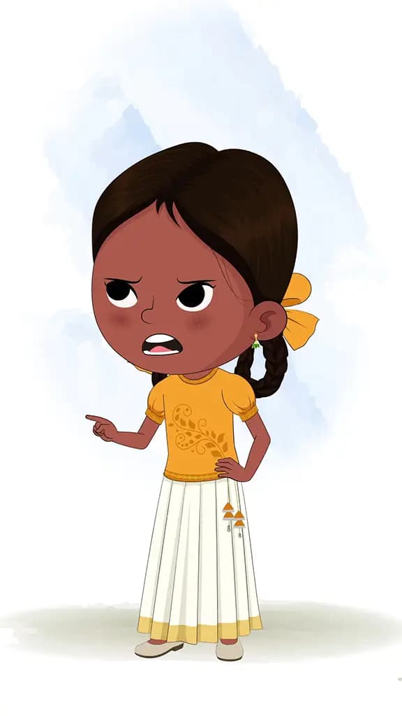 An angry little girl animated cartoon character aka tara 3/4