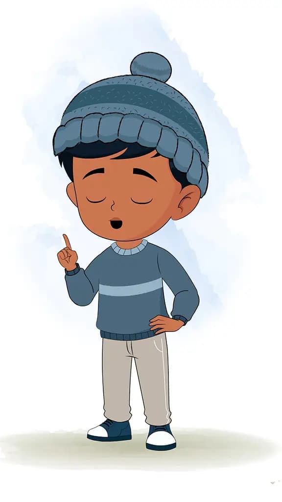 A little boy saying no animated cartoon character aka arun