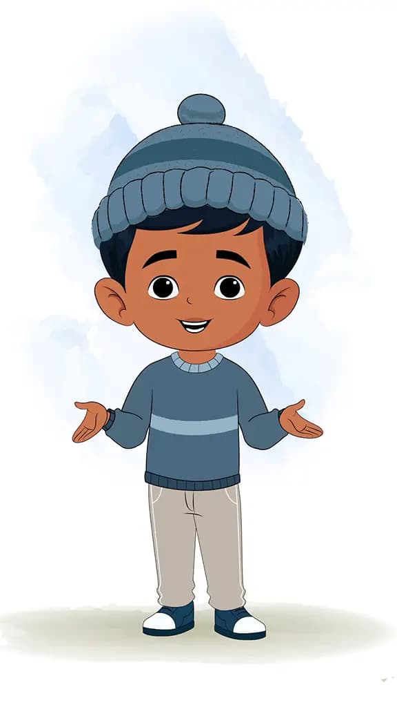 A little boy talking animated character cartoon vector aka arun