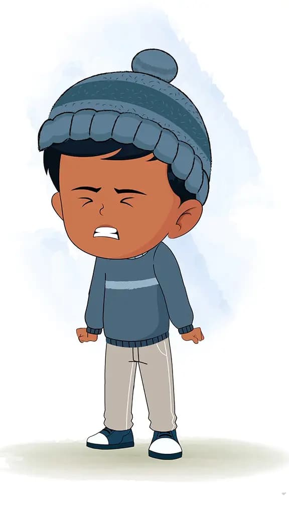An angry little boy animated cartoon character aka arun 3/4