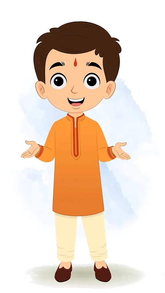An Indian boy talking animated character cartoon vector aka bittu