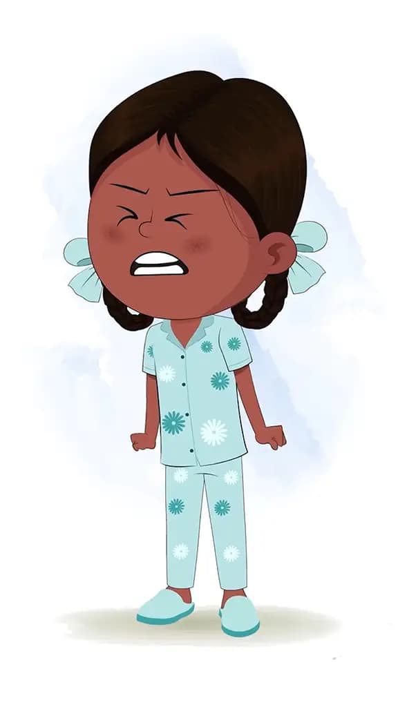An angry little Indian girl animated cartoon character aka kaya 3/4