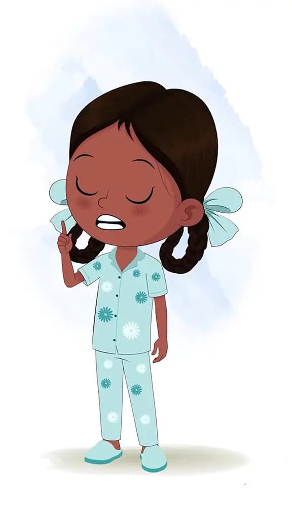 A little Indian girl saying no animated cartoon character aka kaya