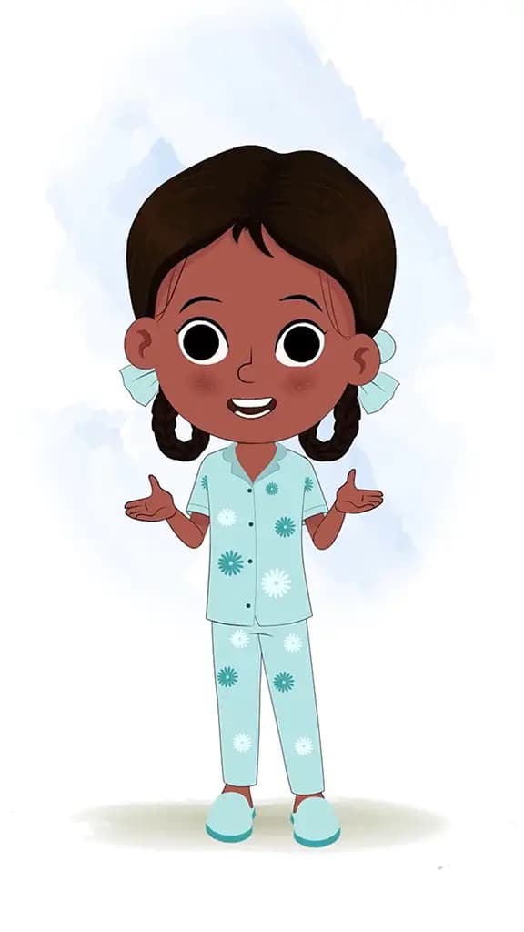 A little Indian girl talking animated cartoon character aka kaya
