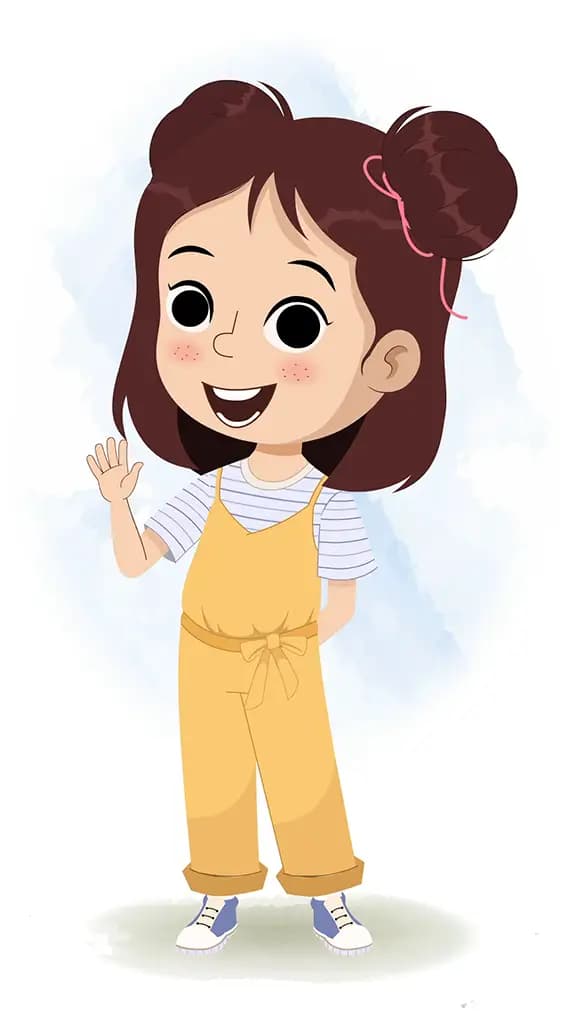 A prettiest girl saying hello animated cartoon character aka jill