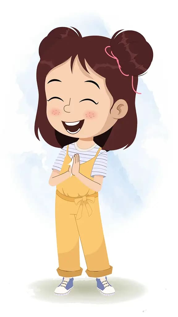 A prettiest girl clapping animated cartoon character aka jill