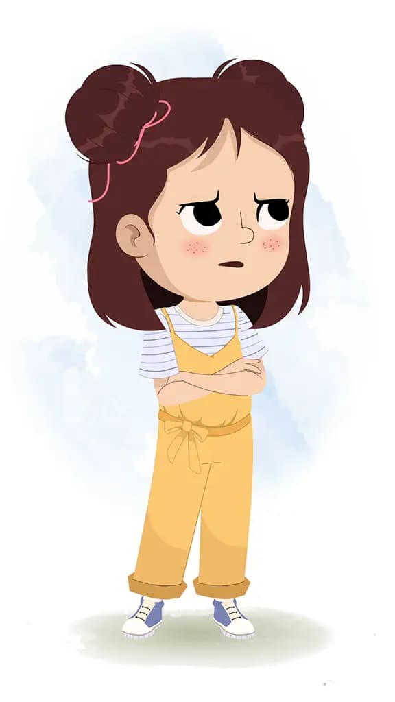 An annoyed prettiest girl animated cartoon character aka jill 3/4